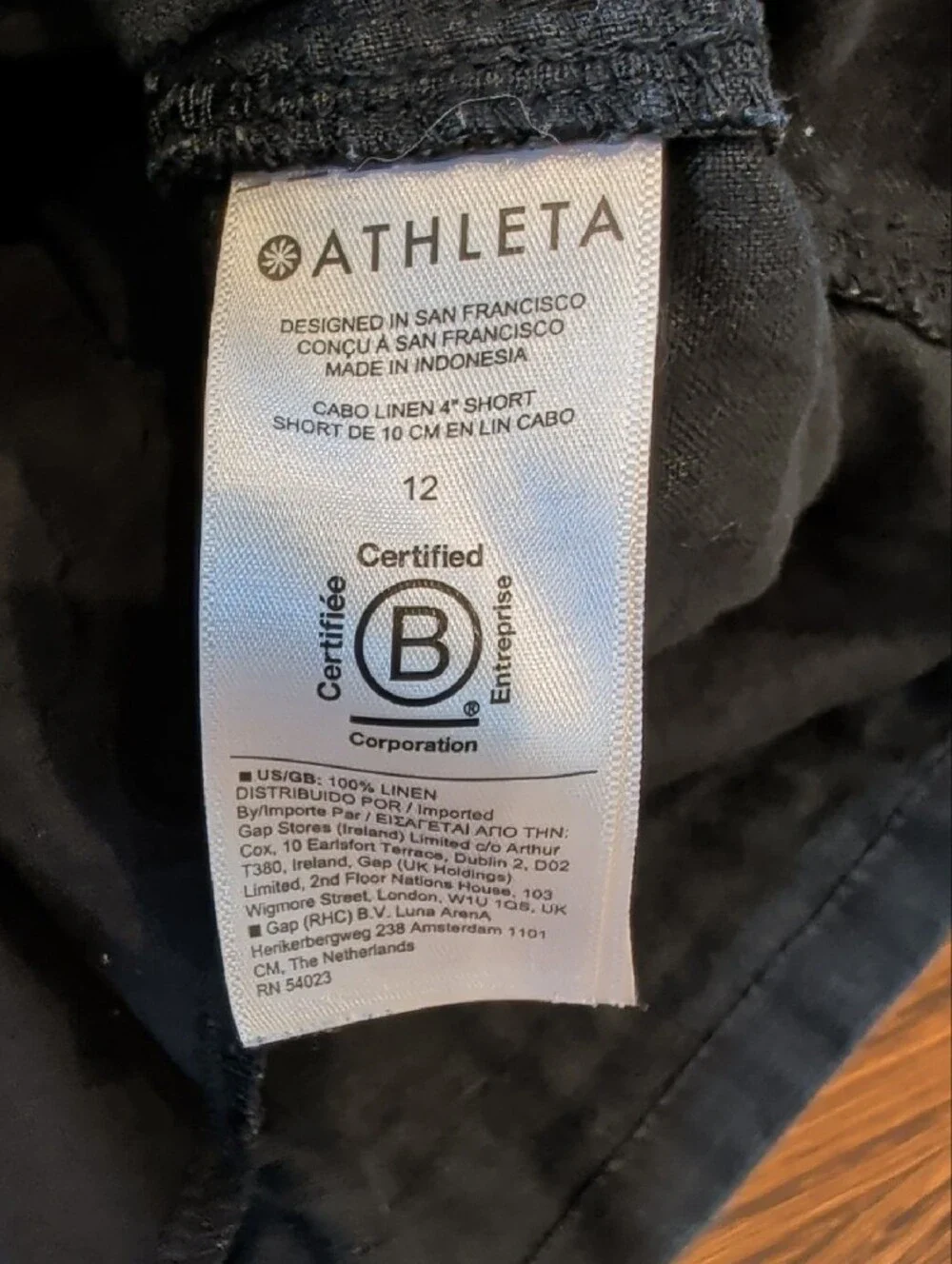 Athleta Black Elastic Drawstring Cabo Linen Shorts
